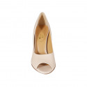 Woman's open shoe in nude leather heel 9 - Available sizes:  31, 42, 43