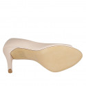 Woman's open shoe in nude leather heel 9 - Available sizes:  31, 42, 43