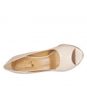 Chaussure ouverte pour femmes en cuir nue talon 9 - Pointures disponibles:  31, 42, 43
