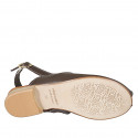 Sandalo da donna accollato in pelle marrone tacco 2 - Misure disponibili: 33