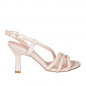 Sandalia para mujer en piel nude tacon 7 - Tallas disponibles:  42