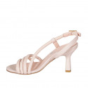 Sandalia para mujer en piel nude tacon 7 - Tallas disponibles:  42