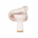 Sandalia para mujer en piel nude tacon 7 - Tallas disponibles:  42