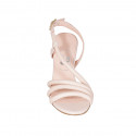 Woman's sandal in nude leather heel 7 - Available sizes:  42