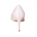 Woman's pump in rose glittered leather heel 8 - Available sizes:  34, 43, 44