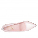 Escarpin pour femmes en cuir rose scintillant talon 8 - Pointures disponibles:  34, 43, 44