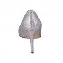 Woman's pump in silver glittered leather heel 8 - Available sizes:  43