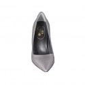 Escarpin pour femmes en cuir argent scintillant talon 8 - Pointures disponibles:  43