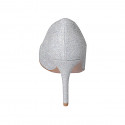 Escarpin pour femmes en cuir argent scintillant avec reflets multicouleurs talon 8 - Pointures disponibles:  42, 43