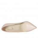 Zapato de salon puntiagudo en piel nude tacon 10 - Tallas disponibles:  42