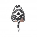 Escarpin à bout pointu pour femmes en cuir noir et blanc talon 8 - Pointures disponibles:  32, 42