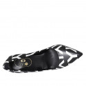 Escarpin à bout pointu pour femmes en cuir noir et blanc talon 8 - Pointures disponibles:  32, 42