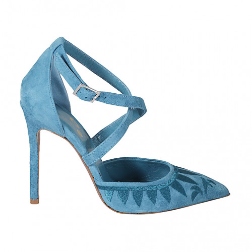Woman's pointy open shoe with crossed...