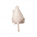 Woman's pointy open shoe with laces and tassels in nude leather heel 7 - Available sizes:  42, 43