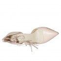 Scarpa aperta a punta da donna con lacci e nappine in pelle nude tacco 7 - Misure disponibili: 42, 43