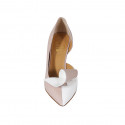 Woman's open shoe in nude and white patent leather heel 8 - Available sizes:  42