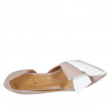 Woman's open shoe in nude and white patent leather heel 8 - Available sizes:  42