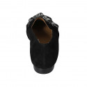 Mocassin pour femmes avec chaine en daim noir talon 1 - Pointures disponibles:  42