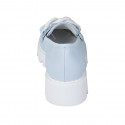 Mocassino da donna con catena in pelle azzurra tacco 4 - Misure disponibili: 42, 44