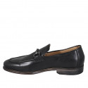 Mocassin pour hommes avec accessoire en cuir noir - Pointures disponibles:  49