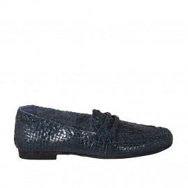 Damenmokassin aus blauem...