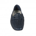 Woman's loafer in blue braided leather with heel 1 - Available sizes:  44