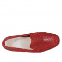 Woman's loafer in red braided leather with heel 1 - Available sizes:  44