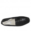 Mocassino da donna in pelle intrecciata nera con tacco 1 - Misure disponibili: 45