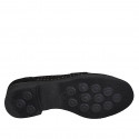 Mocassin pour femmes avec semelle amovible en daim perforé et imprimé noir talon 3 - Pointures disponibles:  31