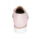 Woman's mocassin with accessory, elastic bands and removable insole in rose leather heel 3 - Available sizes:  31, 42, 44