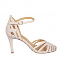 Scarpa aperta da donna con cinturino in pelle nude con tacco 9 - Misure disponibili: 46