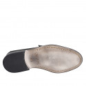 Men's mocassin in black drummed leather - Available sizes:  38, 47, 49, 50