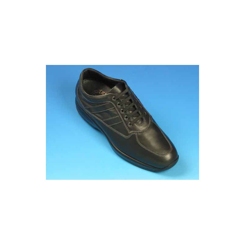 Zapato con cordones para hombres en piel negra - Tallas disponibles:  36