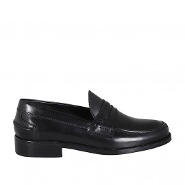 Mocassin élégante pour hommes en cuir noir - Pointures disponibles:  47, 50