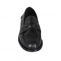 Man's elegant loafer in black leather - Available sizes:  47, 50