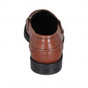 Mocasin para mujer en piel cognac con accesorio tacon 2 - Tallas disponibles:  42, 43, 45
