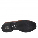 Mocassin pour femmes en cuir cognac avec accessoire talon 2 - Pointures disponibles:  42, 43, 45