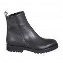 Stivaletto da donna con cerniera in pelle liscia nera tacco 3 - Misure disponibili: 33, 44