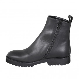 Stivaletto da donna con cerniera in pelle liscia nera tacco 3 - Misure disponibili: 33, 44 2