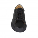 Zapato para hombre en piel negra con cordones y plantilla extraible - Tallas disponibles:  36
