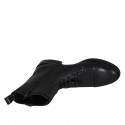 Stivaletto stringato da donna con cerniera, puntale e fibbie in pelle nera tacco 3 - Misure disponibili: 32, 33