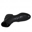 Bottines pour femmes avec lacets, bout Brogue et fermeture éclair en cuir noir talon 3 - Pointures disponibles:  45