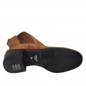 Bottines pour femmes avec elastiques en daim cognac talon 4 - Pointures disponibles:  33, 43, 44