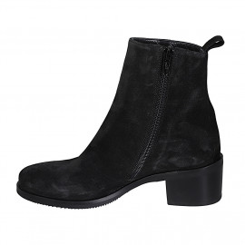 Stivaletto da donna con cerniera in camoscio nero tacco 5 - Misure disponibili: 32, 43 2