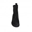Woman's ankle boot with zipper in black suede heel 5 - Available sizes:  32, 43