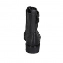 Botin para mujer modelo combate con cordones, puntera, hebillas y cremallera en piel negra tacon 3 - Tallas disponibles:  32, 33