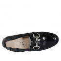 Woman's loafer with elastic band and accessory in black patent leather heel 2 - Available sizes:  33
