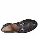 Woman's mocassin with accessory in taupe leather heel 5 - Available sizes:  44