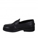 Mocassin sportif pour hommes en cuir noir - Pointures disponibles:  36, 37