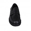 Man's casual loafer in black leather - Available sizes:  36, 37